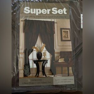 Brown Curtain and Valance Set (price is for 2 sets)